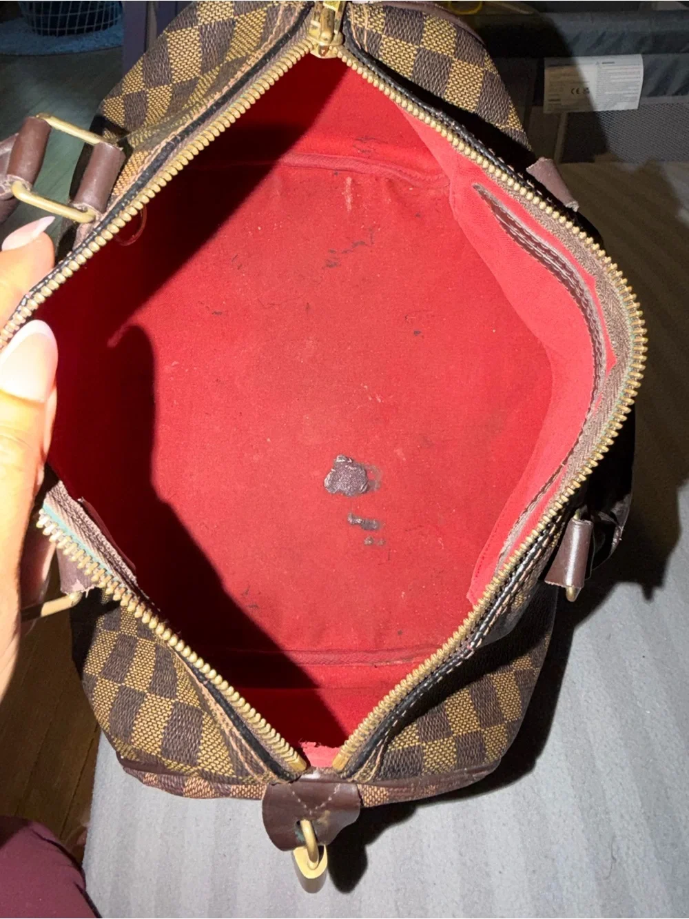 Louis Vuitton Speedy 30 Damier Ebene Brown Canvas Handbag